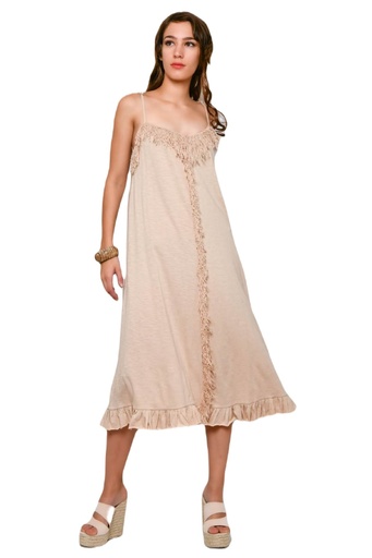 [38.BS-020] Vestido Tirantes Camel Bg